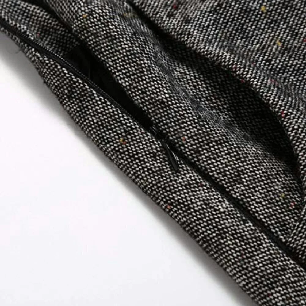 Wool High Waist A-Line Pleated Midi Skirt Fall Winter Casual